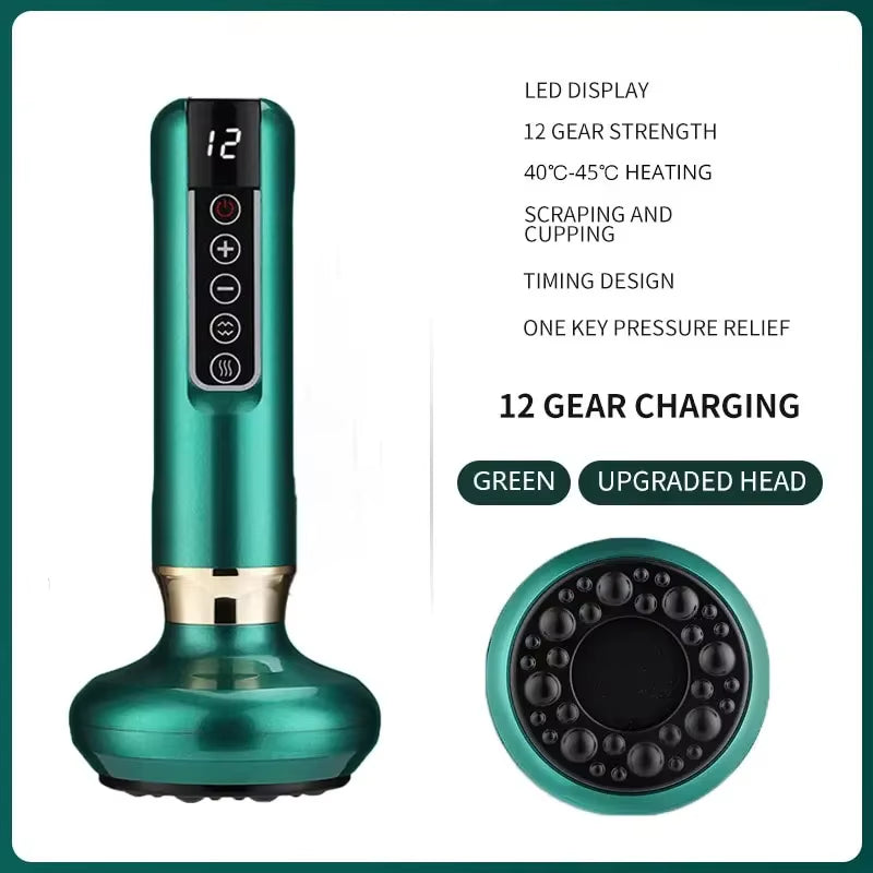 Electric Cupping Massager Vacuum Suction Cup Guasha anti Cellulite Beauty Health Scraping Infrared Heat Slimming Gua Sha Massage