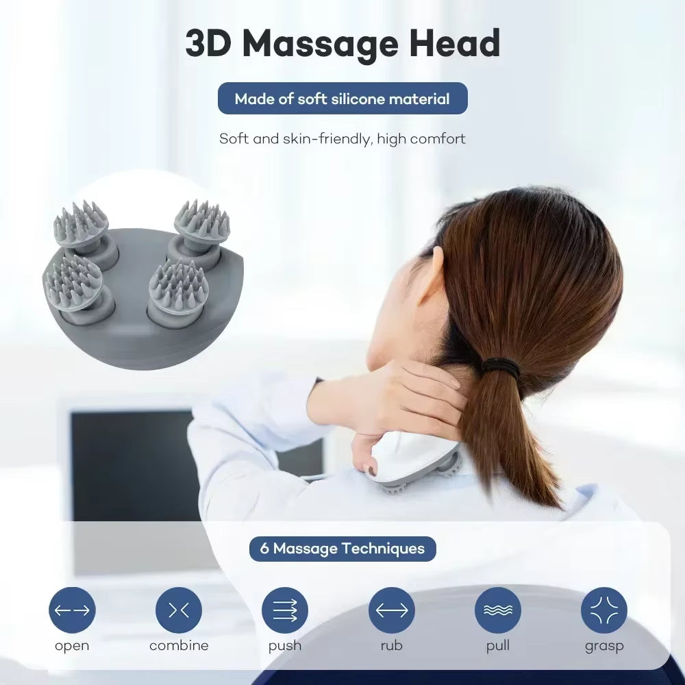 Electric Scalp Head Massager Red Light Antistress Relax Body Massage Muscle Relaxation Massageador Tool