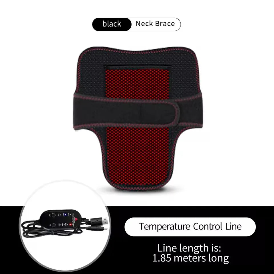 ThermaEase™ Heated Neck Massager Wrap – 3-Level Adjustable Heat & Relaxation Support