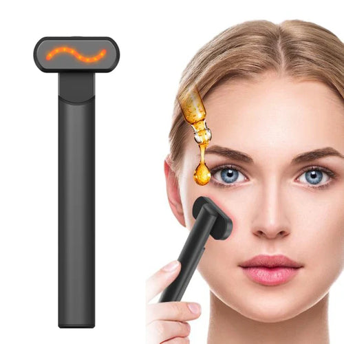 4 in 1 Portable Skin Care Vibration Massager Facial Rejuvenation Hand Held Equipment Face Beauty Eye LED Red Light Therapy Wand