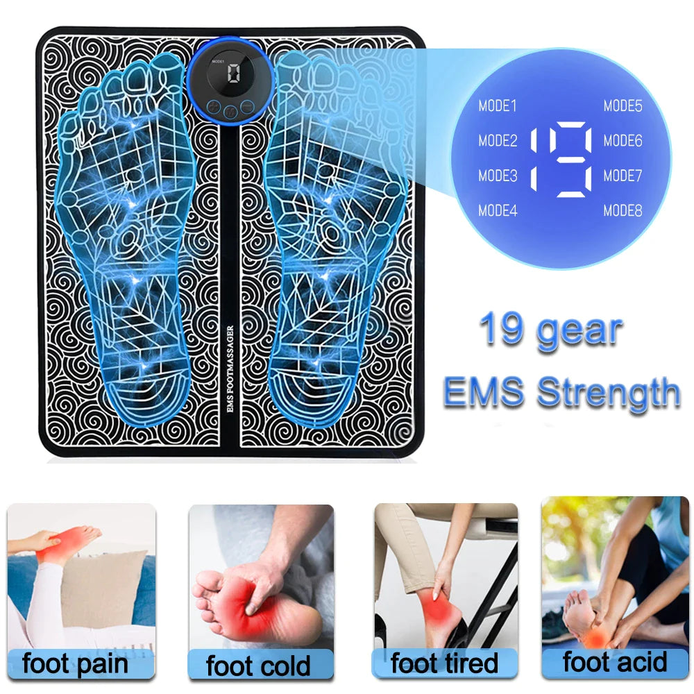 SoleRelief™ EMS Foot Therapy Mat – Smart Muscle Stimulator & Deep Relaxation Massage Pad