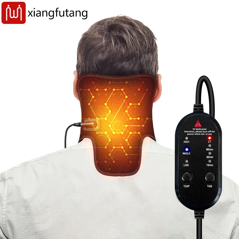 ThermaEase™ Heated Neck Massager Wrap – 3-Level Adjustable Heat & Relaxation Support