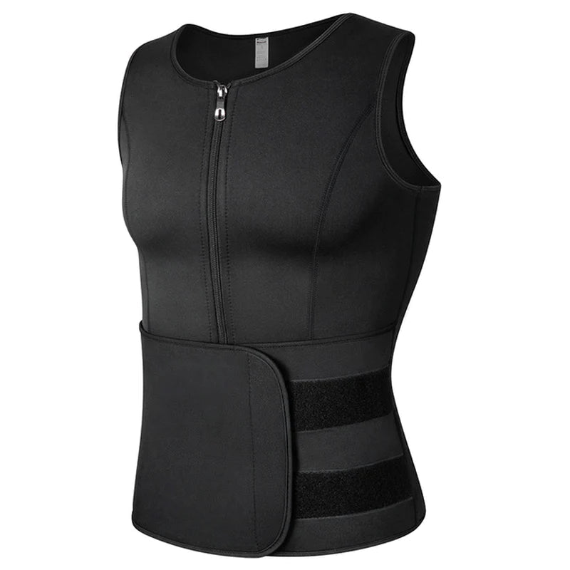 Men Body Shaper Waist Trainer Sauna Suit Sweat Vest Slimming Underwear Weight Loss Shirt Fat Burner Workout Tank Tops Shapewear - Detour Finds