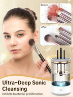USB Portable Electric Makeup Brush Cleaner – Quick Clean Automatic Brush Washing Machine with Rubber Collar - Detour Finds