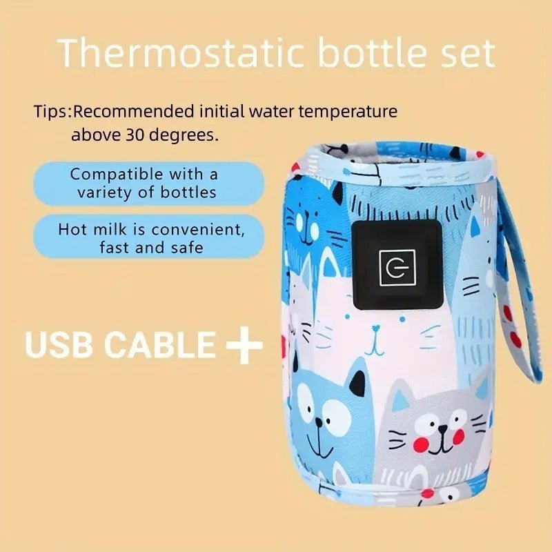 Portable USB Baby Bottle Warmer – Travel Stroller Insulated Milk & Water Heater for Nursing Bottles - Detour Finds