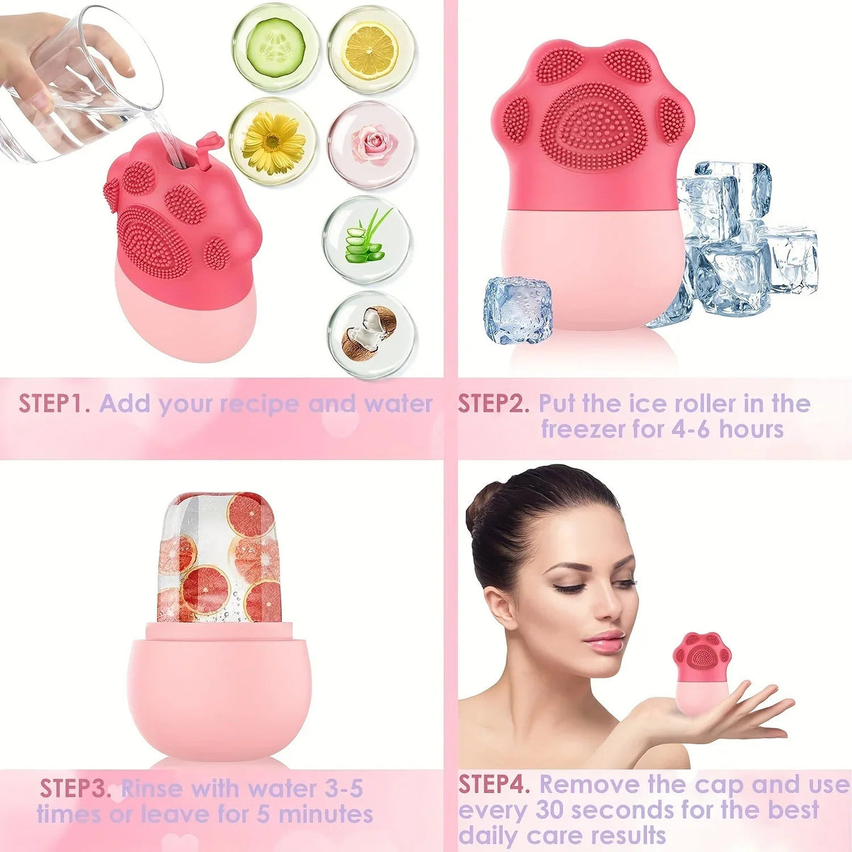 FrostGlow™ 2-in-1 Facial Ice Roller & Silicone Cleansing Brush - Detour Finds