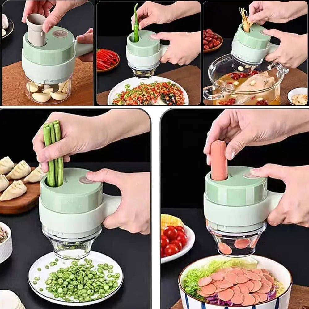 Electric Vegetable Cutter & USB Mini Food Processor – Handheld Multifunction Fruit, Meat & Garlic Chopper - Detour Finds