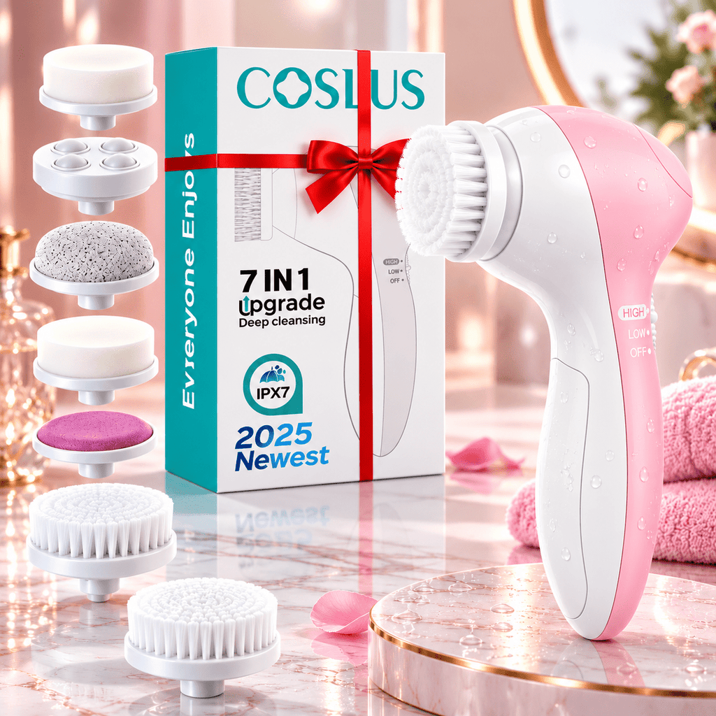PureGlow™ 7-in-1 Electric Facial Cleansing & Exfoliating Brush - Detour Finds