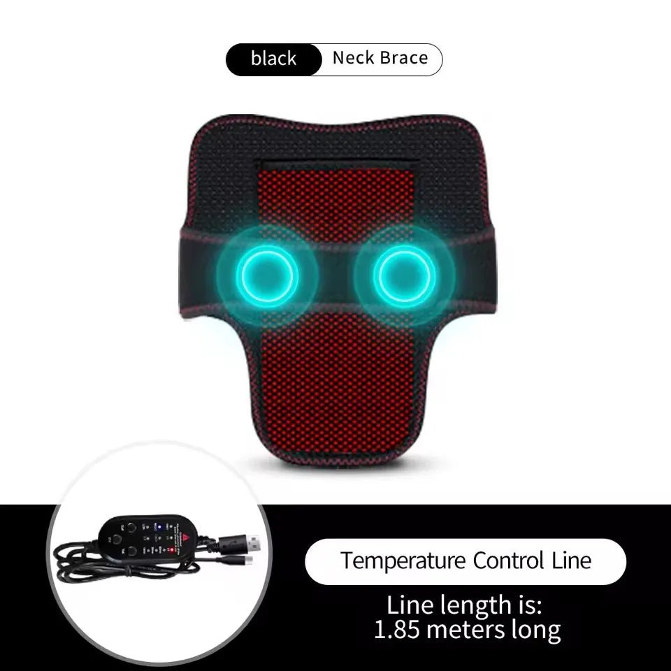 ThermaEase™ Heated Neck Massager Wrap – 3-Level Adjustable Heat & Relaxation Support - Detour Finds