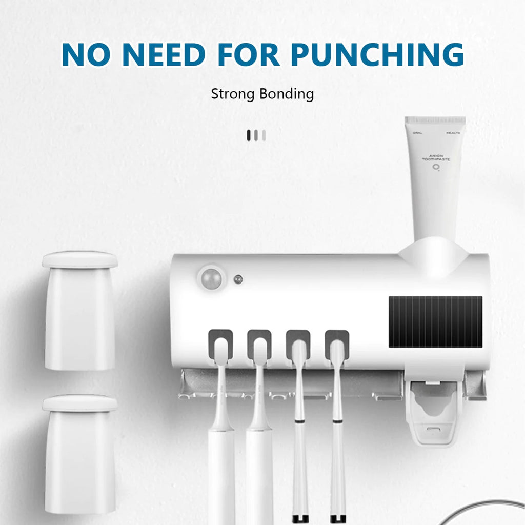 PureGuard™ UV Toothbrush Sterilizer & Automatic Toothpaste Dispenser - Detour Finds