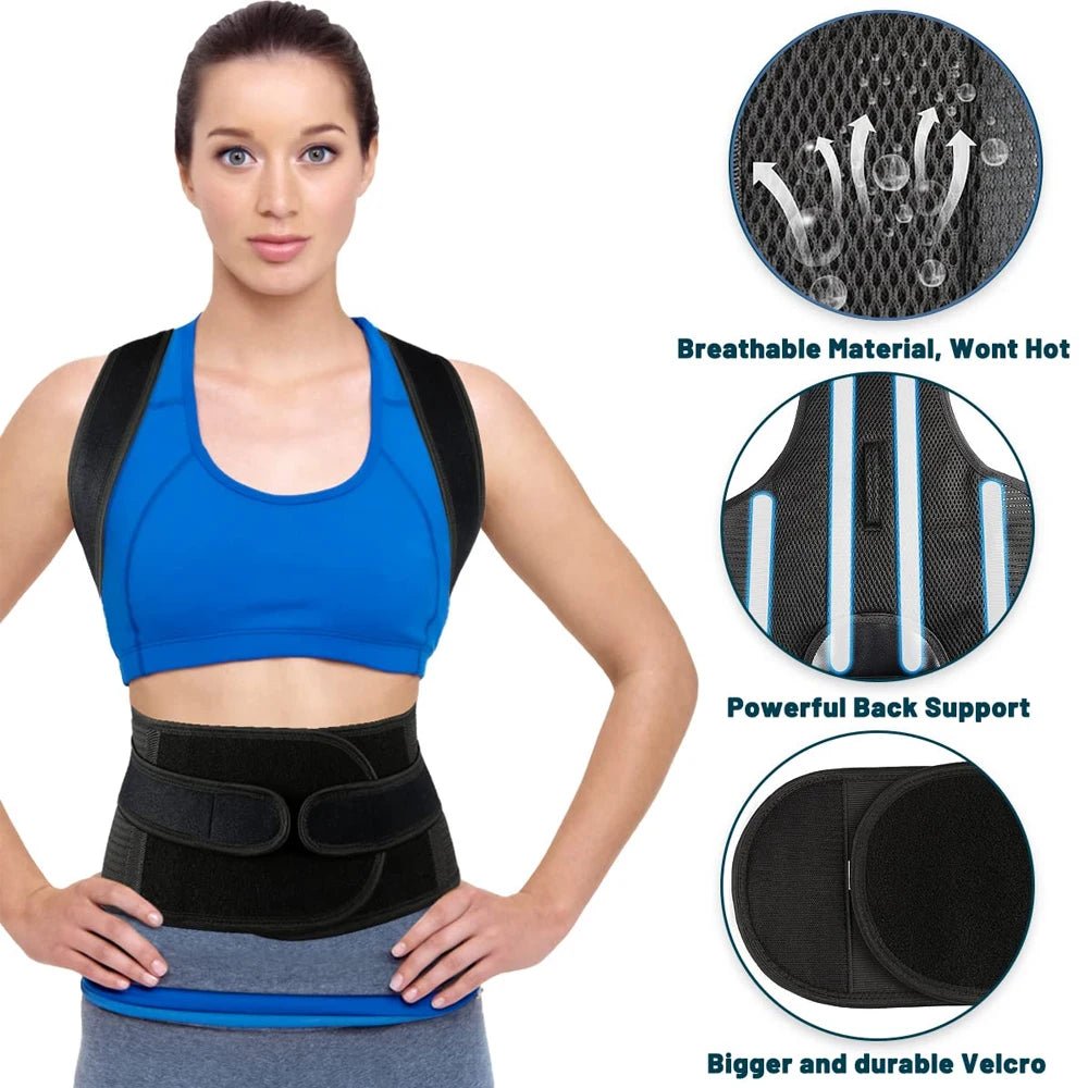 AlignVortex™ Adjustable Back Brace & Shoulder Posture Corrector – Upper Back Straightener - Detour Finds