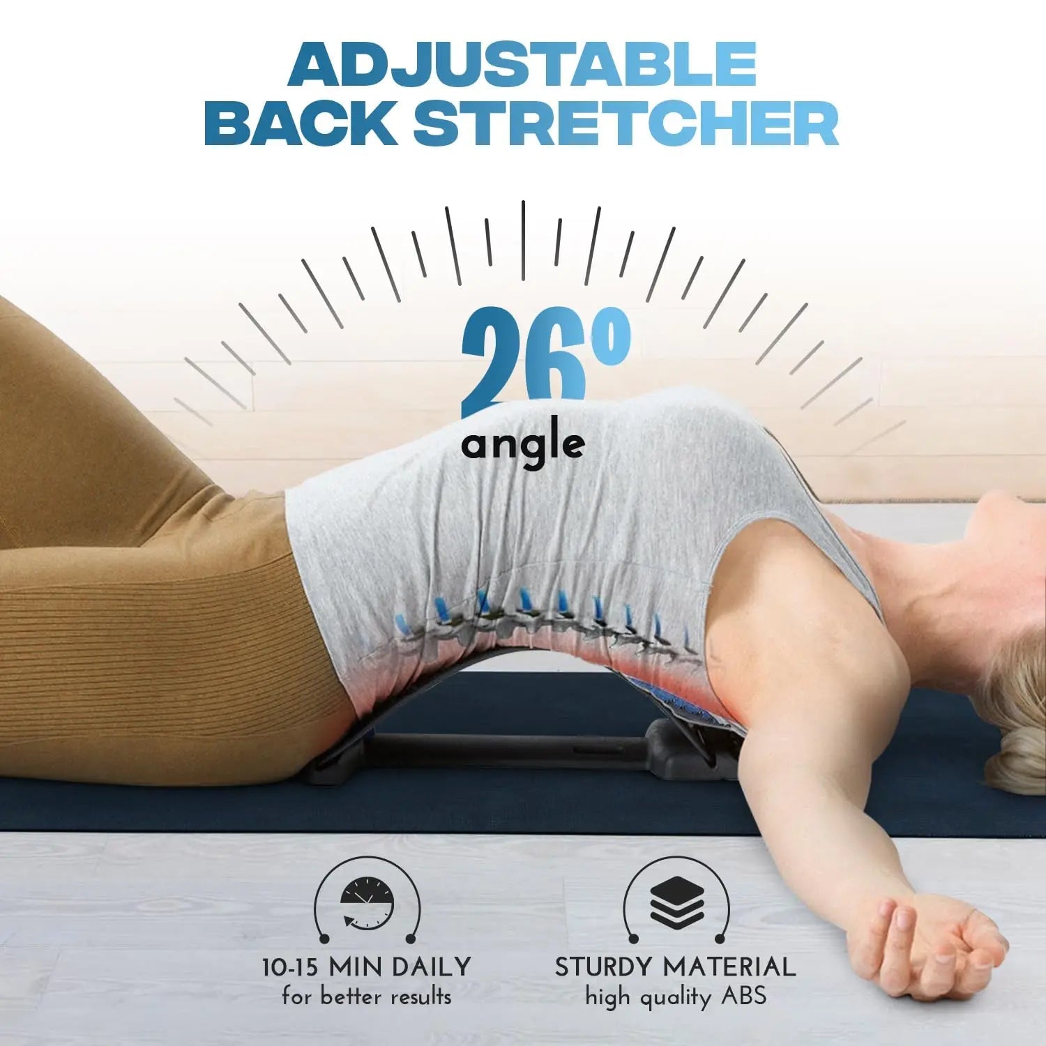 LumbarEase™ Adjustable Back Stretching Massager – 3-Level Spine Support & Relaxation Trainer - Detour Finds