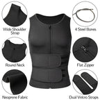 Men Body Shaper Waist Trainer Sauna Suit Sweat Vest Slimming Underwear Weight Loss Shirt Fat Burner Workout Tank Tops Shapewear - Detour Finds