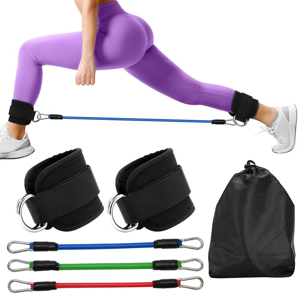 TPE Ankle Resistance Bands Set – Adjustable Leg & Glute Training Straps with D - Ring Support for Home & Gym Workouts - Detour Finds