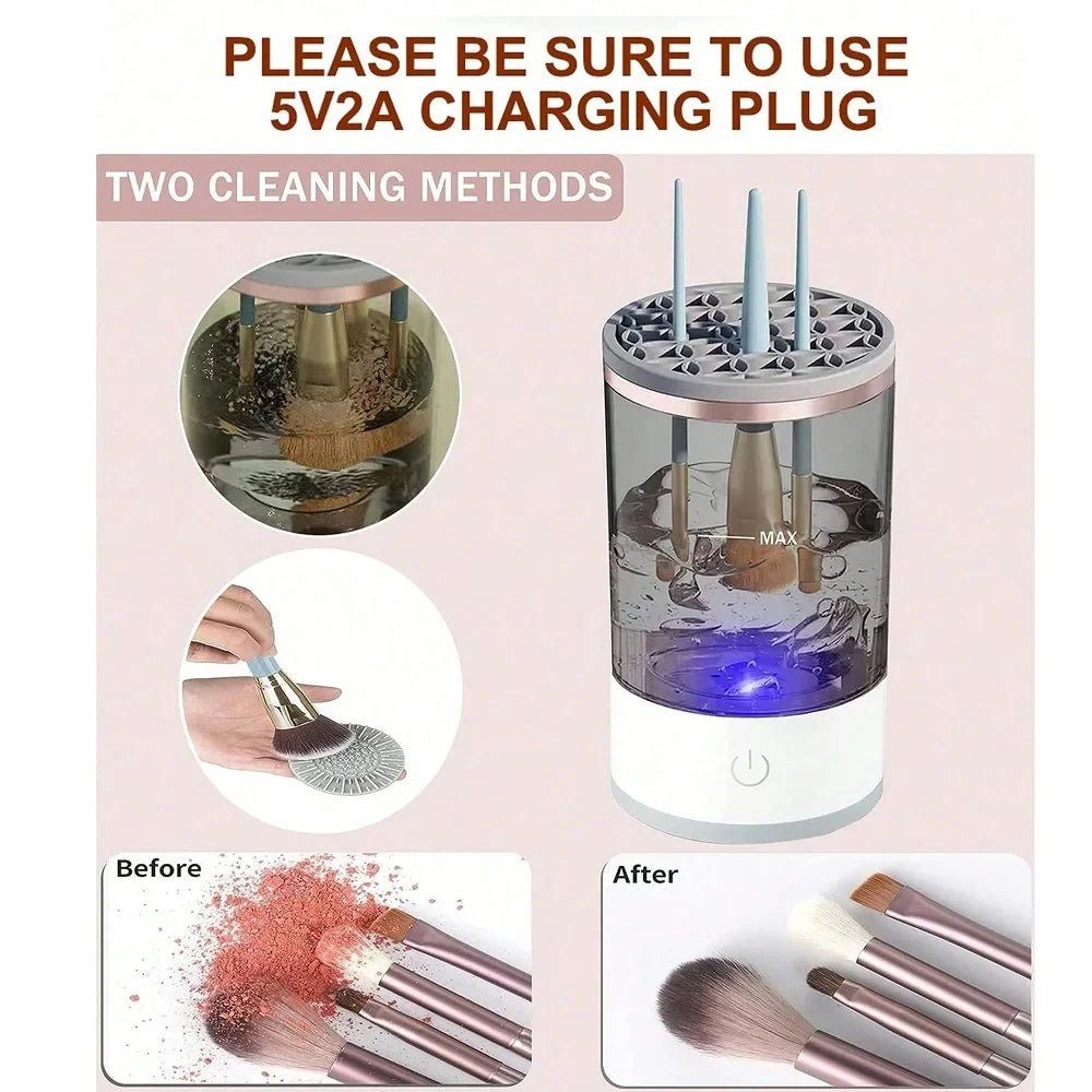 The GlazeSpin Electric Makeup Brush Cleaner Fast Clean Dryer - Detour Finds