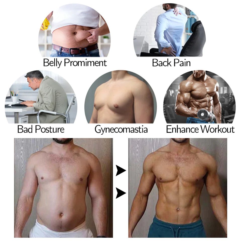 Men Body Shaper Waist Trainer Sauna Suit Sweat Vest Slimming Underwear Weight Loss Shirt Fat Burner Workout Tank Tops Shapewear - Detour Finds
