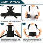 AlignVortex™ Adjustable Back Brace & Shoulder Posture Corrector – Upper Back Straightener - Detour Finds