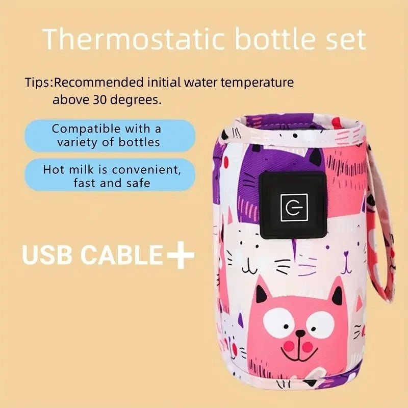 Portable USB Baby Bottle Warmer – Travel Stroller Insulated Milk & Water Heater for Nursing Bottles - Detour Finds