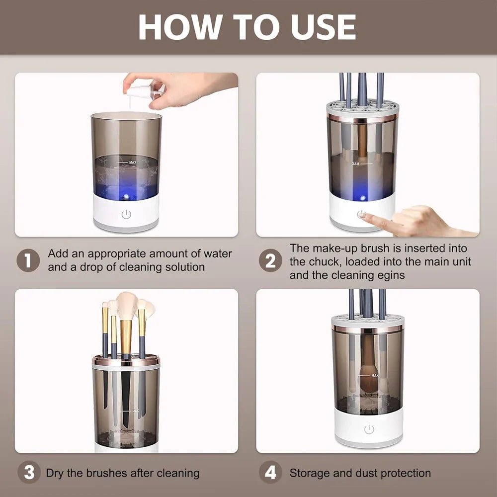 The GlazeSpin Electric Makeup Brush Cleaner Fast Clean Dryer - Detour Finds