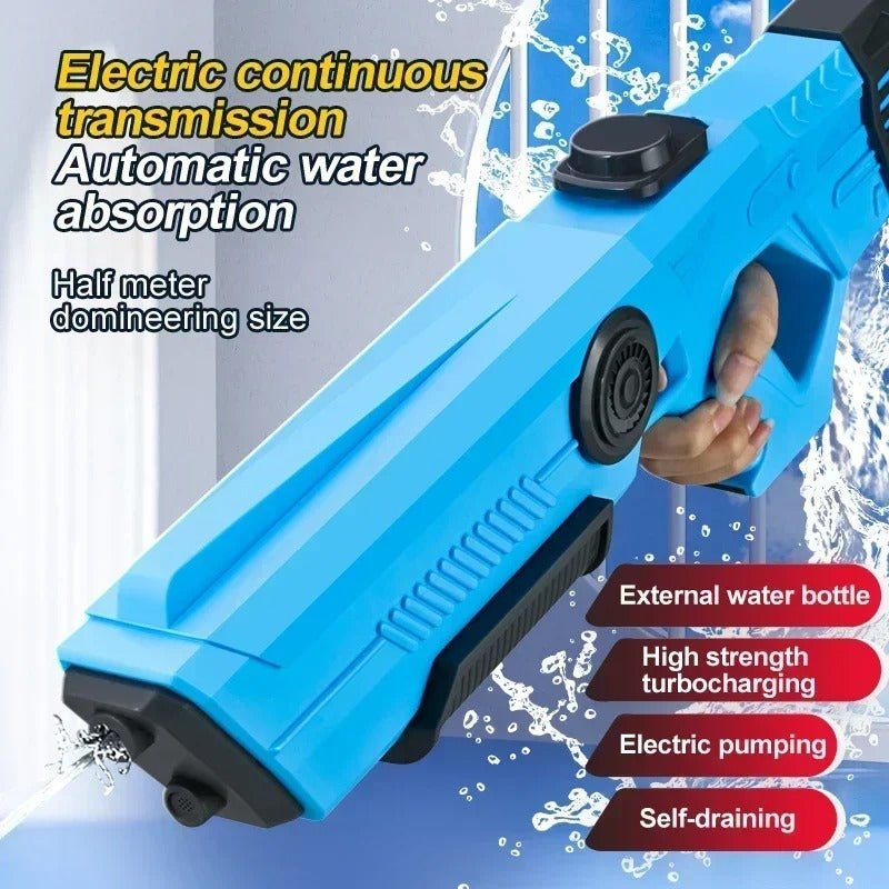 Electric Automatic Water Gun Toy – Rechargeable High - Power Summer Water Blaster with Long Range for Kids & Adults - Detour Finds