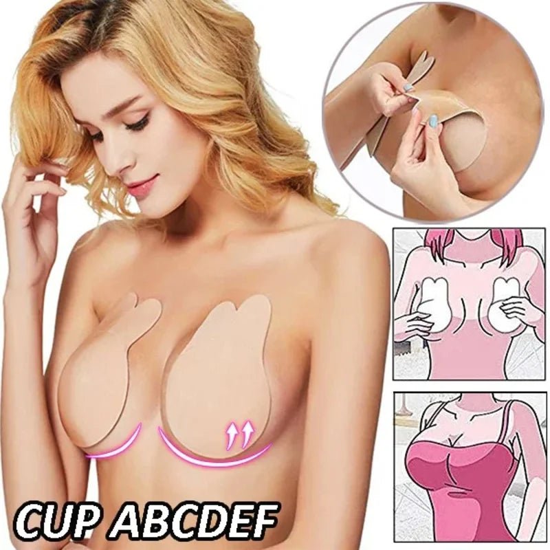 LuxeLift™ Invisible Silicone Strapless Bra & Nipple Cover Seamless Outfit Solution - Detour Finds