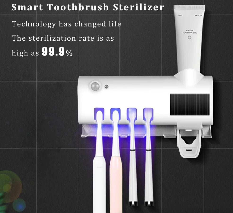 PureGuard™ UV Toothbrush Sterilizer & Automatic Toothpaste Dispenser - Detour Finds
