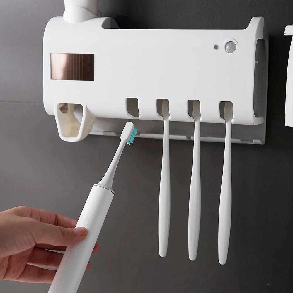 PureGuard™ UV Toothbrush Sterilizer & Automatic Toothpaste Dispenser - Detour Finds