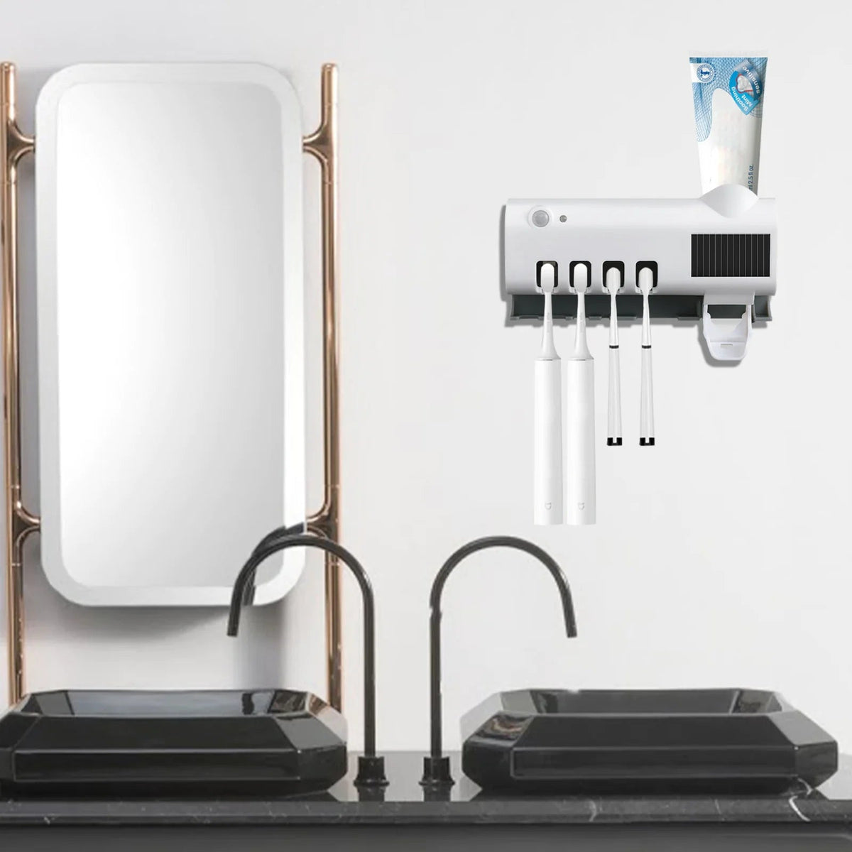 PureGuard™ UV Toothbrush Sterilizer & Automatic Toothpaste Dispenser - Detour Finds