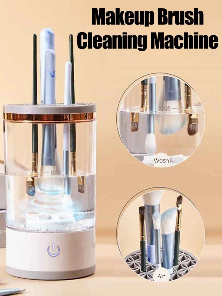 USB Portable Electric Makeup Brush Cleaner – Quick Clean Automatic Brush Washing Machine with Rubber Collar - Detour Finds