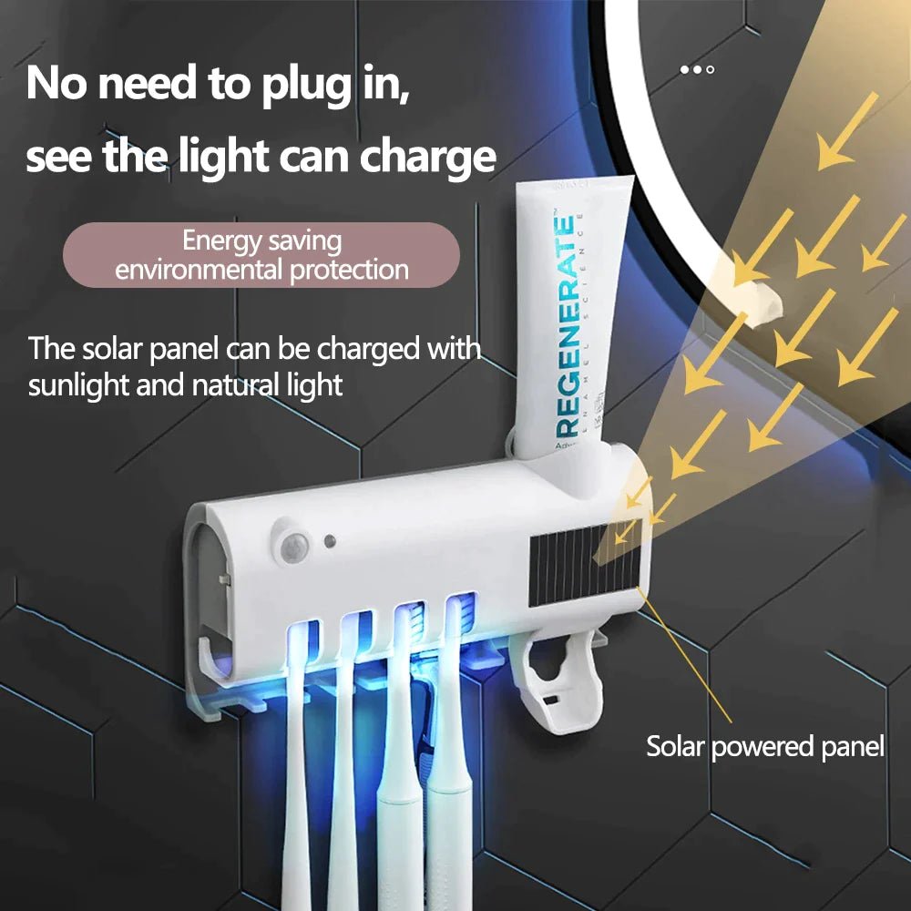 PureGuard™ UV Toothbrush Sterilizer & Automatic Toothpaste Dispenser - Detour Finds