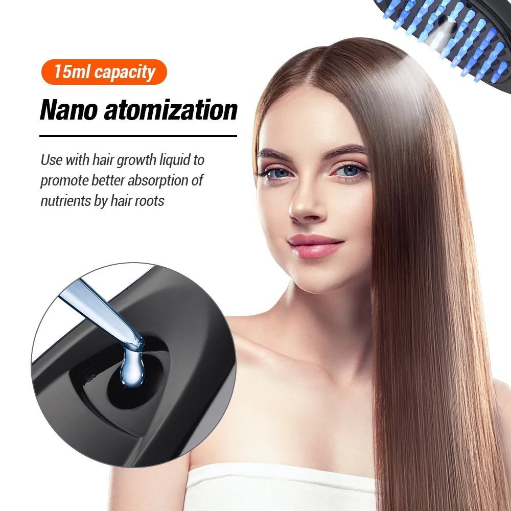 ScalpRevive Pro™ 4-in-1 Electric Spray Massage Comb – Red & Blue Light Scalp Massager - Detour Finds
