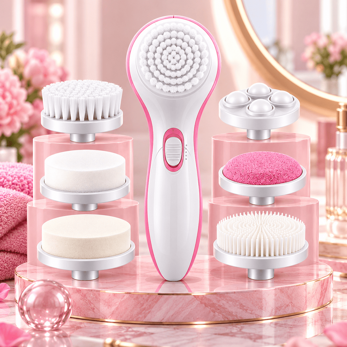 PureGlow™ 7-in-1 Electric Facial Cleansing & Exfoliating Brush - Detour Finds