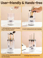 USB Portable Electric Makeup Brush Cleaner – Quick Clean Automatic Brush Washing Machine with Rubber Collar - Detour Finds