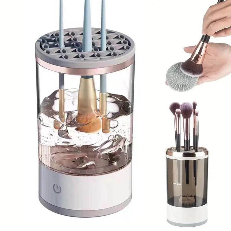 USB Portable Electric Makeup Brush Cleaner – Quick Clean Automatic Brush Washing Machine with Rubber Collar - Detour Finds