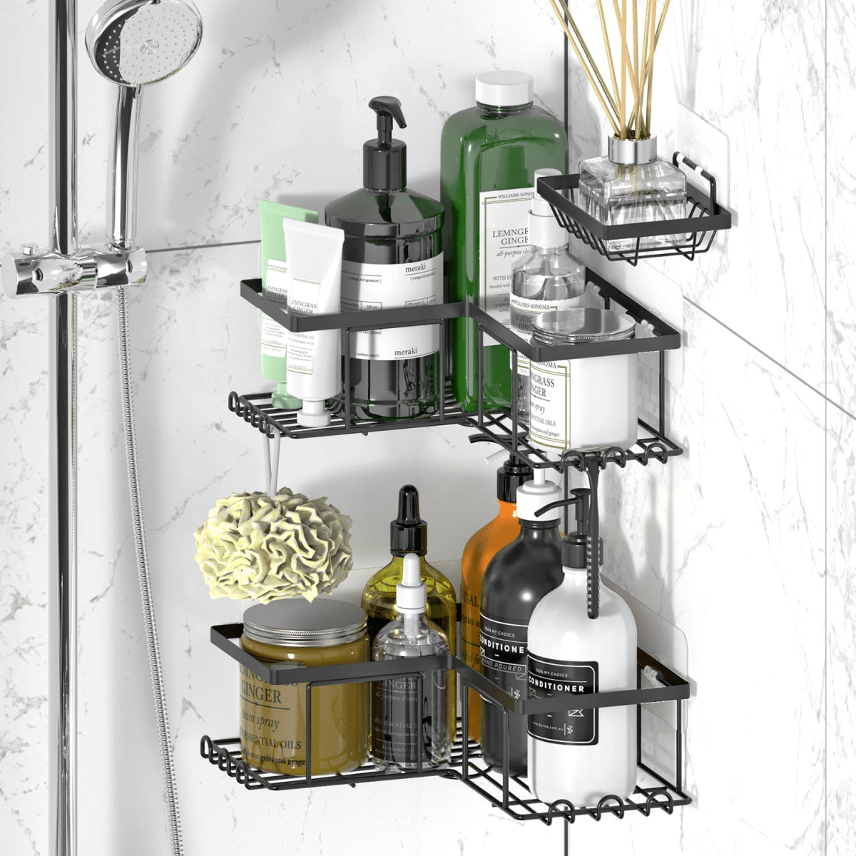 VINSANI LuxeCorner 3 - Piece Shower Caddy Organizer Set - Detour Finds