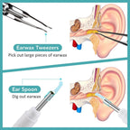 Smart Visual Ear Camera Cleaner – HD 1080P WiFi Ear Wax Removal Tool with Tweezers & 360° Rotating Endoscope - Detour Finds