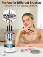 USB Portable Electric Makeup Brush Cleaner – Quick Clean Automatic Brush Washing Machine with Rubber Collar - Detour Finds