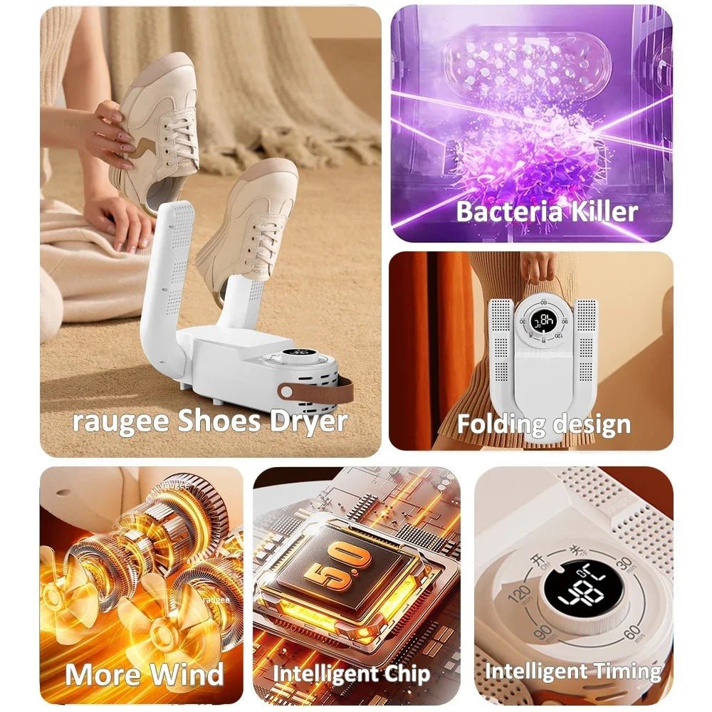Electric Shoe Dryer & Sterilizer – Quick Dry Dehumidifying Shoe Heater with Intelligent Timer - Detour Finds