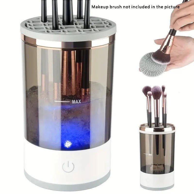 USB Portable Electric Makeup Brush Cleaner – Quick Clean Automatic Brush Washing Machine with Rubber Collar - Detour Finds