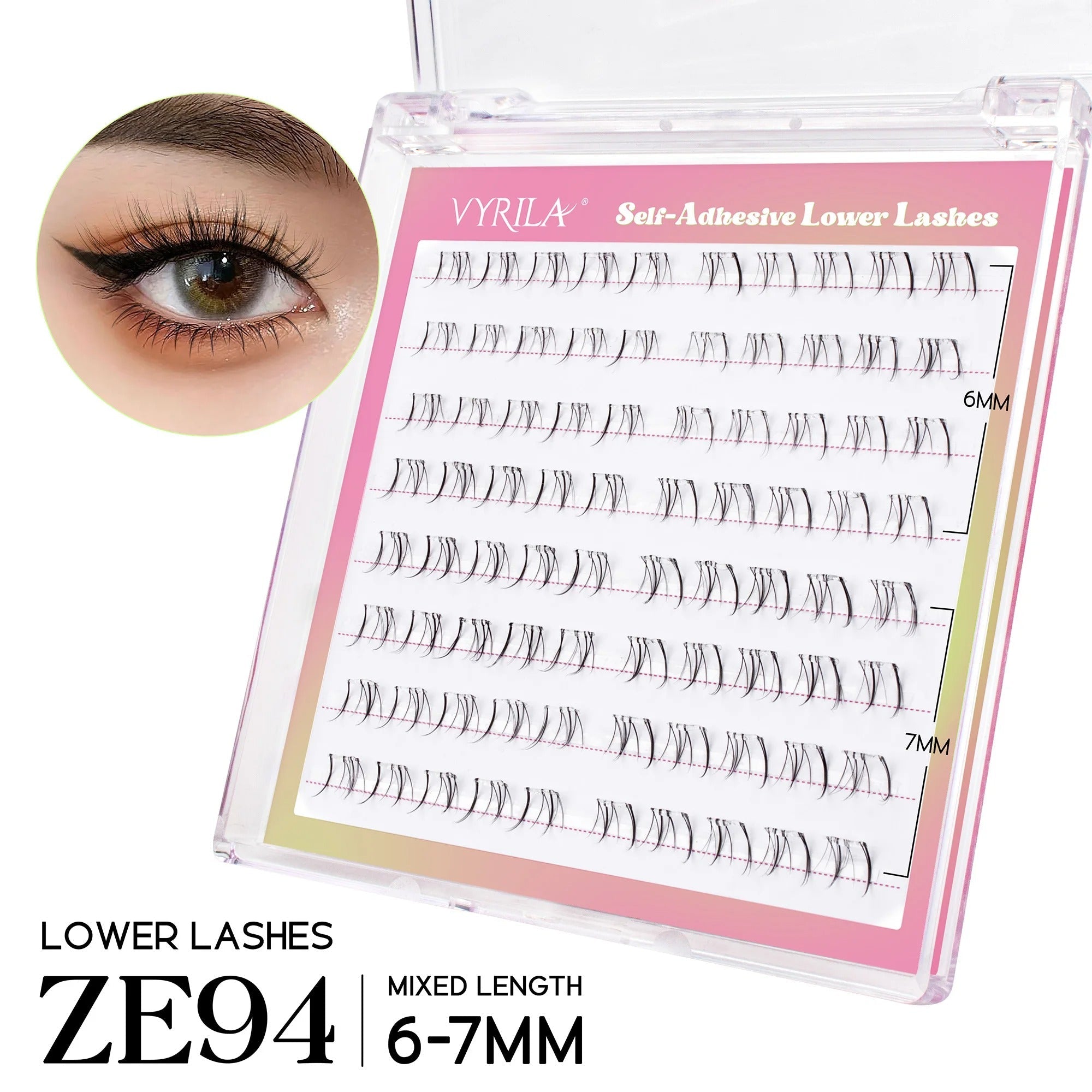 VYRILA Self - Adhesive Cluster Lashes – Glue - Free DIY Individual Eyelash Extensions Natural Soft Segmented Lashes - Detour Finds