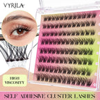 VYRILA Self - Adhesive Cluster Lashes – Glue - Free DIY Individual Eyelash Extensions Natural Soft Segmented Lashes - Detour Finds