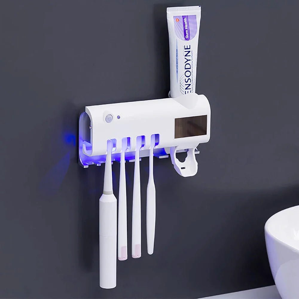 PureGuard™ UV Toothbrush Sterilizer & Automatic Toothpaste Dispenser - Detour Finds