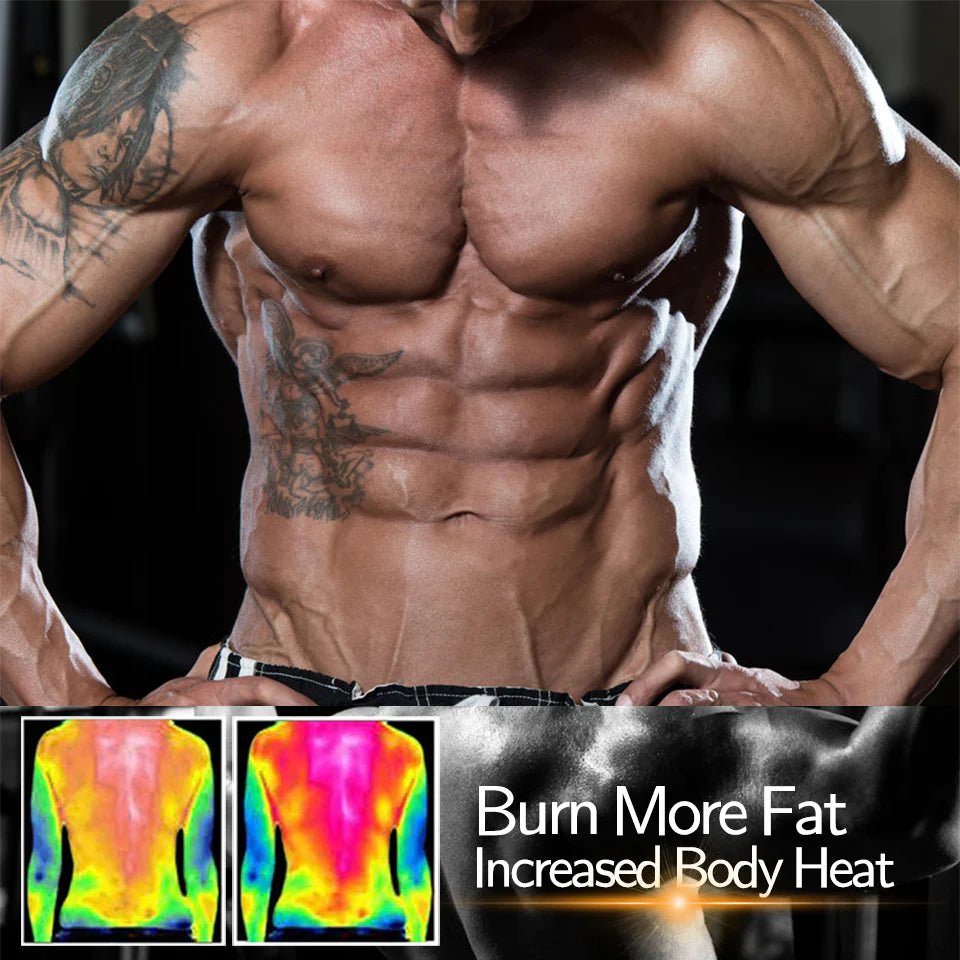Men Body Shaper Waist Trainer Sauna Suit Sweat Vest Slimming Underwear Weight Loss Shirt Fat Burner Workout Tank Tops Shapewear - Detour Finds