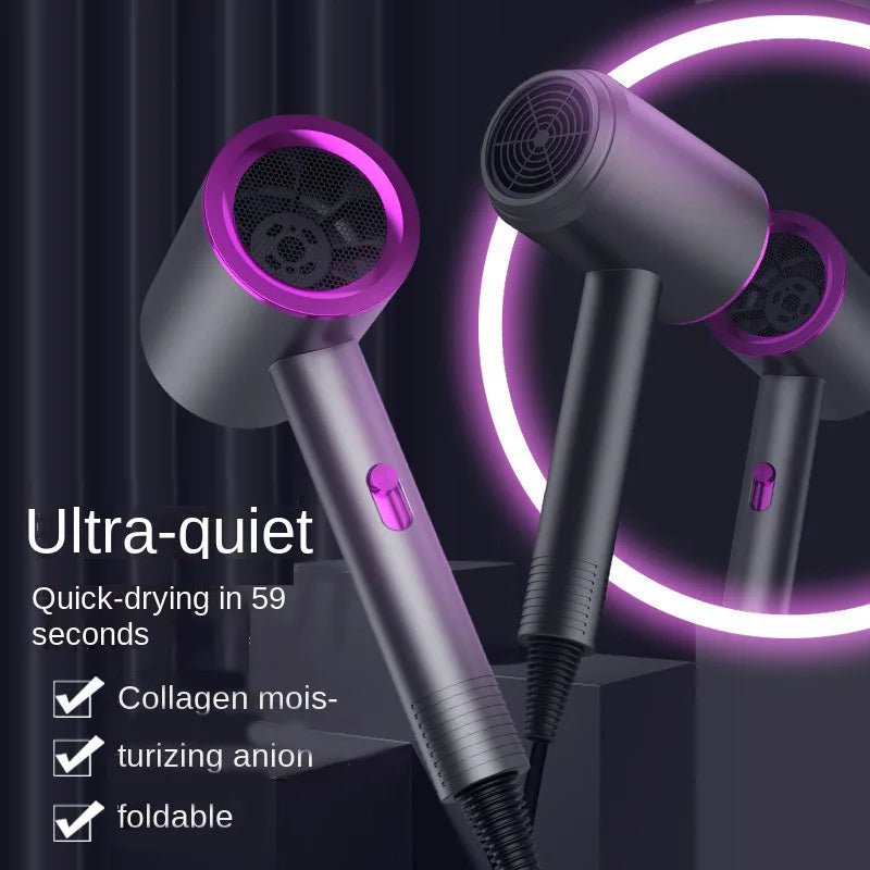 Hair Dryer High-Power Blue Light Negative Ion Ultra Silent Hair Care Quick Dry Home Powerful Constant Anion Electric Hair Dryer - Detour Finds