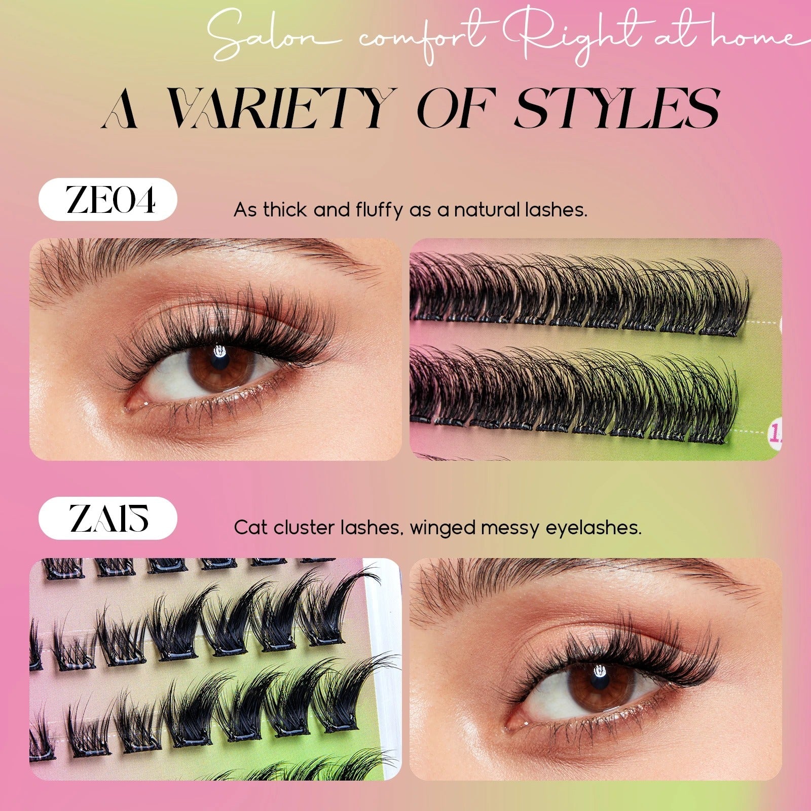 VYRILA Self - Adhesive Cluster Lashes – Glue - Free DIY Individual Eyelash Extensions Natural Soft Segmented Lashes - Detour Finds