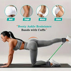 Zwart Enkel Strap Set Met Weerstandsbanden Unisex Fitness Enkelbanden Voor Been Training En Bil Oefeningen – Verstelbare Enkelband Straps Met Resistance Bands Voor Krachttraining Yoga En Thuis Fitness - Detour Finds