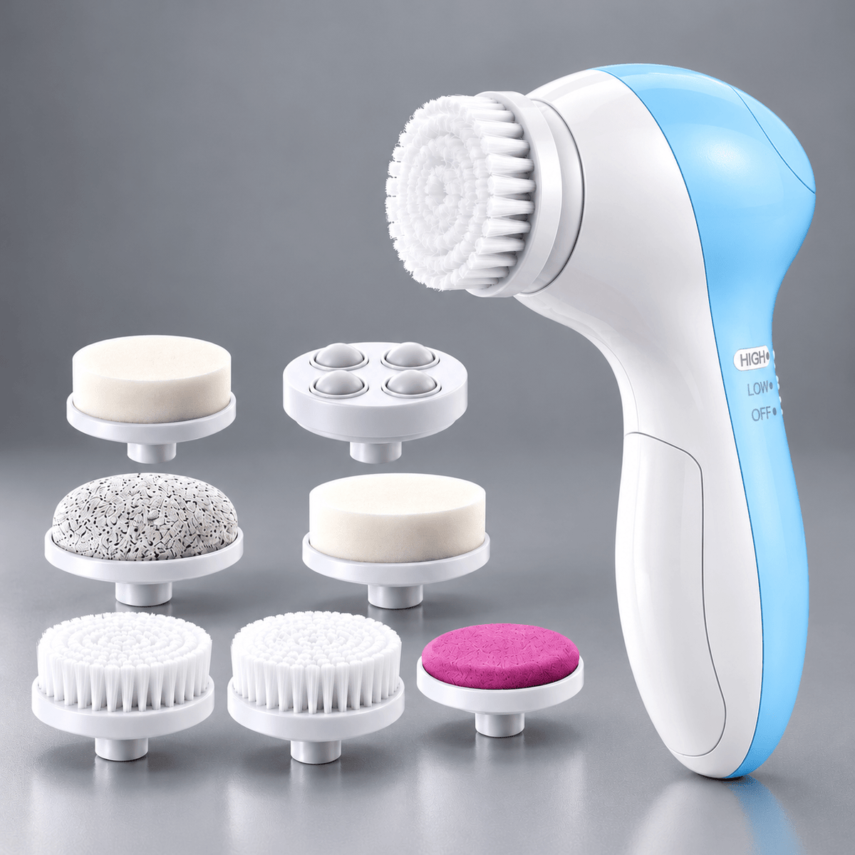 PureGlow™7-in-1 Electric Facial Cleansing & Exfoliating Brush - Detour Finds