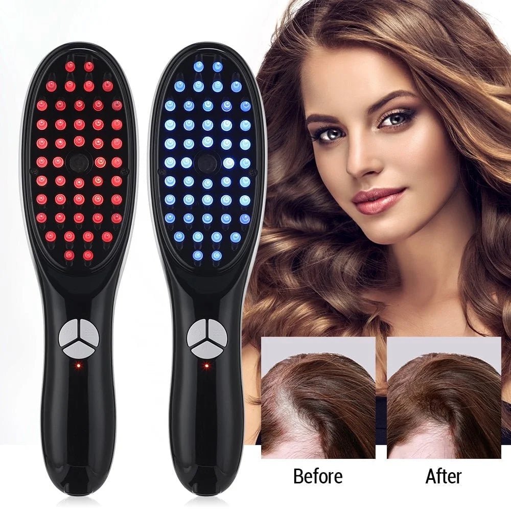 ScalpRevive Pro™ 4-in-1 Electric Spray Massage Comb – Red & Blue Light Scalp Massager - Detour Finds