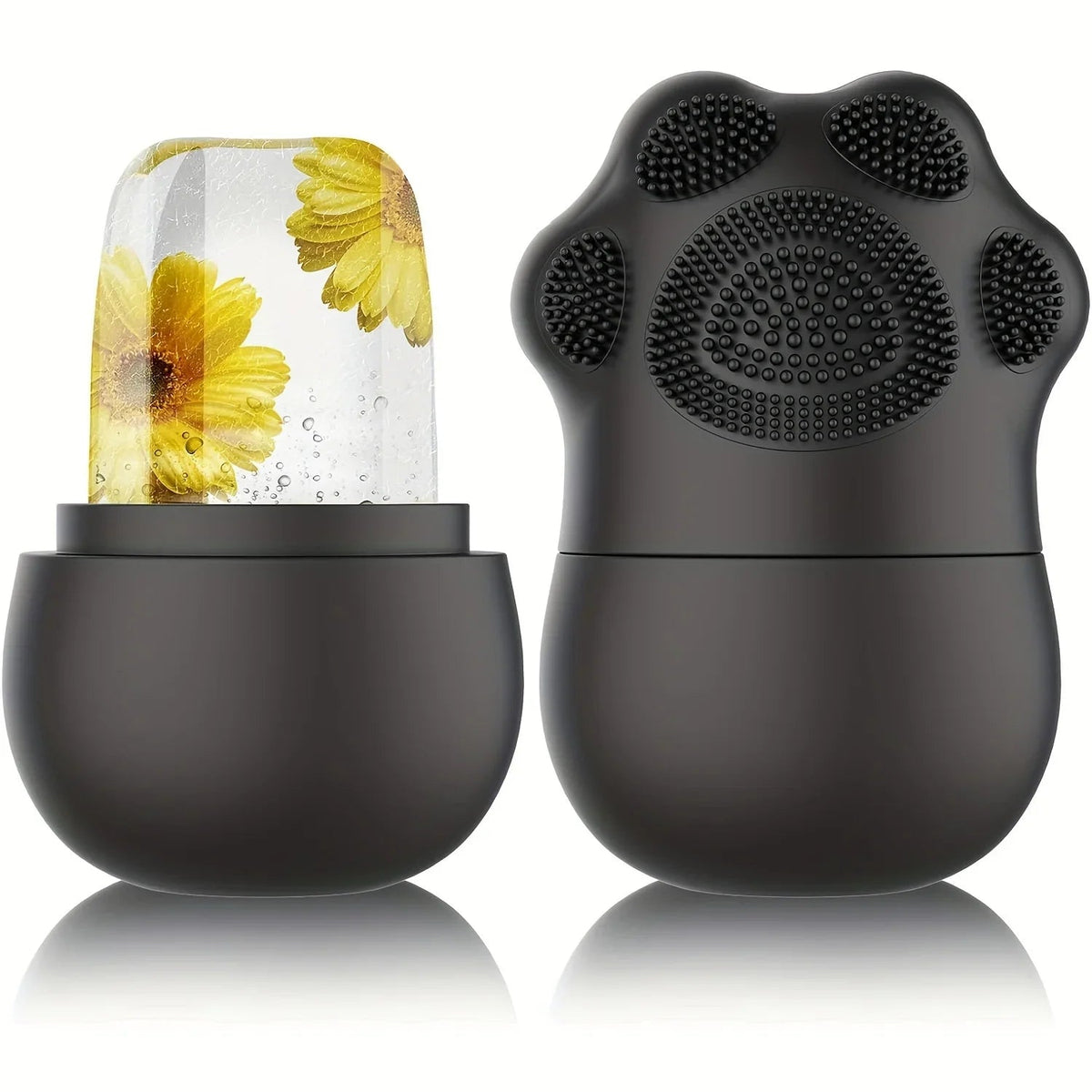 FrostGlow™ 2-in-1 Facial Ice Roller & Silicone Cleansing Brush - Detour Finds