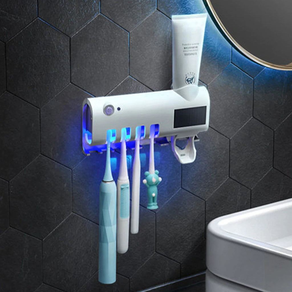 PureGuard™ UV Toothbrush Sterilizer & Automatic Toothpaste Dispenser - Detour Finds